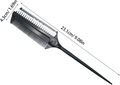 Hair Dye Applicator Brush Double Sided 2pcs Plastic Portable Hair Coloring Comb for Barber and Treatment