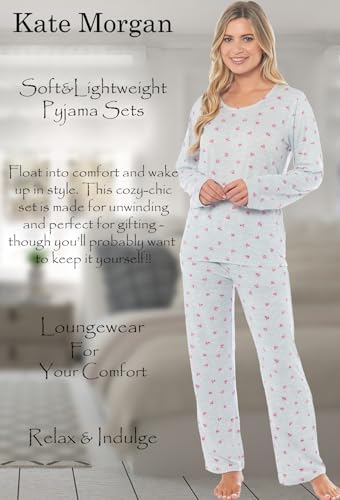 KATE MORGAN Ladies lightweight cosy pyjamas | Womens loungewear sets pjs | Nightwear Sleepwear for women