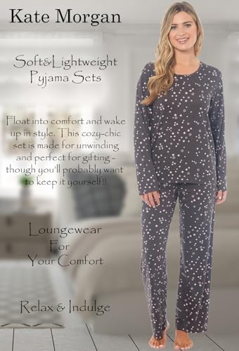 KATE MORGAN Ladies lightweight cosy pyjamas | Womens loungewear sets pjs | Nightwear Sleepwear for women