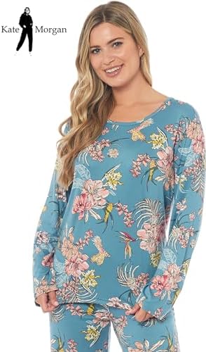 KATE MORGAN Ladies lightweight cosy pyjamas | Womens loungewear sets pjs | Nightwear Sleepwear for women