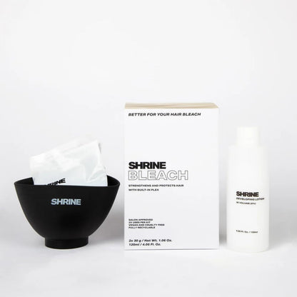 SHRINE Better For Your HAIR BLEACH | Plex Technology for Stronger Hair | Anti Breakage Bleaching Kit | Vegan &amp; Cruelty Free | Includes 2 × 30 g Powder Sachets + 120 ml Developer (2 Uses)