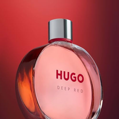HUGO Deep Red - New Packaging - Eau de Parfum for Her – Ambery Clementine, Freesia &amp; Sandalwood – Long-Lasting Fragrance - 75ml