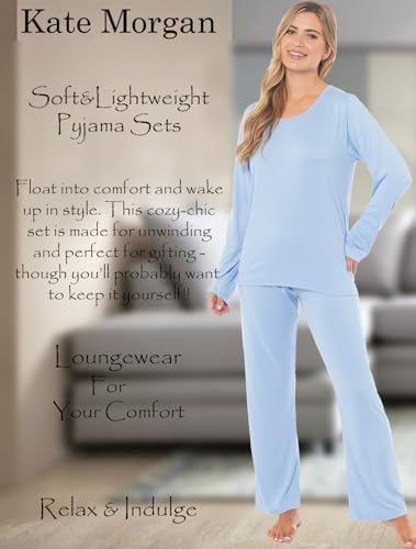 KATE MORGAN Ladies lightweight cosy pyjamas | Womens loungewear sets pjs | Nightwear Sleepwear for women