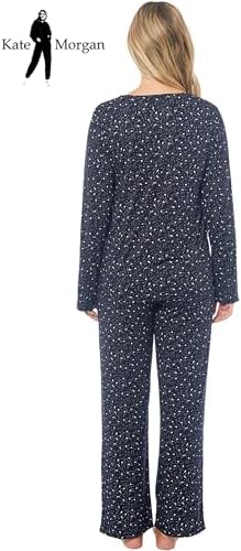 KATE MORGAN Ladies lightweight cosy pyjamas | Womens loungewear sets pjs | Nightwear Sleepwear for women