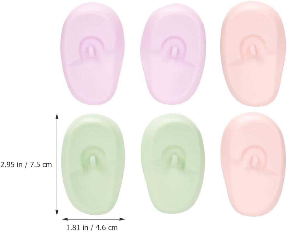 FRCOLOR Silicone Ear Protection Sleeves for Hairdressing 3 Pairs Waterproof Reusable Ear Covers for Hair Colouring and Salon Use 3 Inch Soft Guards