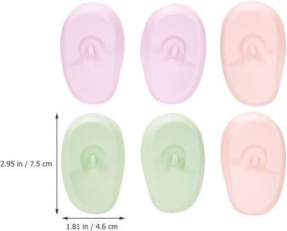 FRCOLOR Silicone Ear Protection Sleeves for Hairdressing 3 Pairs Waterproof Reusable Ear Covers for Hair Colouring and Salon Use 3 Inch Soft Guards