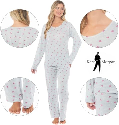 KATE MORGAN Ladies lightweight cosy pyjamas | Womens loungewear sets pjs | Nightwear Sleepwear for women