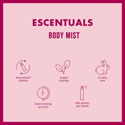 Escentuals Womens Fruit Candy Layering Set, Lychee and Candy Body Mist Spray Mixed Fragrance Bundle 250ml (Pack of 2)
