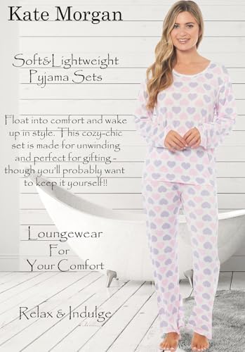 KATE MORGAN Ladies lightweight cosy pyjamas | Womens loungewear sets pjs | Nightwear Sleepwear for women