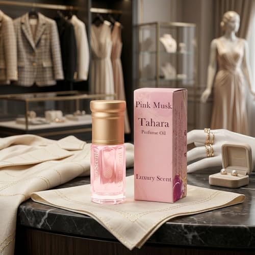 Perfume Oil Pink Musk Tahara 3ml – Long Lasting Alcohol Free Attar for Women – Soft Fruity Musky Fragrance with Orange Blossom, Apple &amp; Warm Floral Notes by Luxury Scent