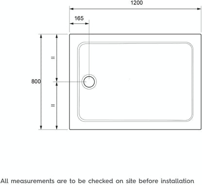 Mira Flight Safe Rectangular Anti-Slip Shower Tray with Waste, 1200 mm Length x 800 mm Width, White