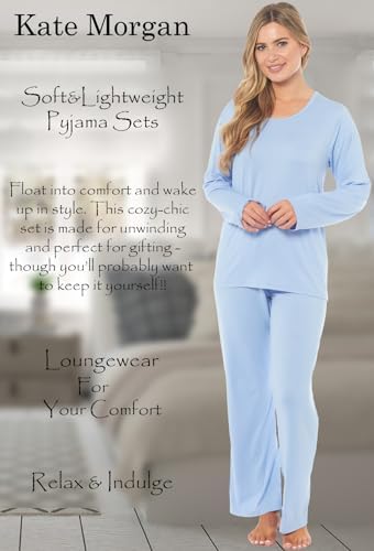 KATE MORGAN Ladies lightweight cosy pyjamas | Womens loungewear sets pjs | Nightwear Sleepwear for women