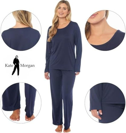 KATE MORGAN Ladies lightweight cosy pyjamas | Womens loungewear sets pjs | Nightwear Sleepwear for women