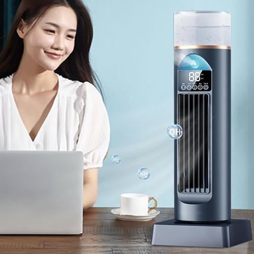 Tower Fan with Remote for Bedroom, 35cm Standing Cooling Fans that Blow Cold Air, Cooler Fan with Timer, Adjustable Speeds, 3 Modes for Home, Office