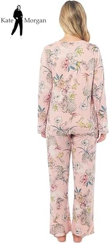 KATE MORGAN Ladies lightweight cosy pyjamas | Womens loungewear sets pjs | Nightwear Sleepwear for women
