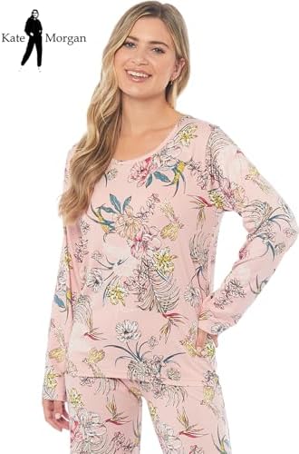KATE MORGAN Ladies lightweight cosy pyjamas | Womens loungewear sets pjs | Nightwear Sleepwear for women