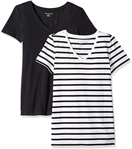Amazon Essentials Women's Regular-Fit Short-Sleeve V-Neck T-Shirt, Multipacks