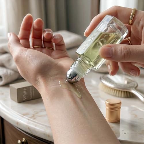 Perfume Oil White Sandalwood by Luxury Scent – Long Lasting Alcohol-Free Fragrance – Warm, Woody &amp; Sweet Aroma for Men &amp; Women – Good for Relaxation or Everyday Wear (6ml)