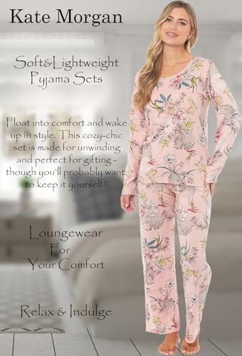 KATE MORGAN Ladies lightweight cosy pyjamas | Womens loungewear sets pjs | Nightwear Sleepwear for women