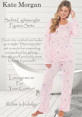 KATE MORGAN Ladies lightweight cosy pyjamas | Womens loungewear sets pjs | Nightwear Sleepwear for women