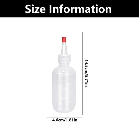 2 PCS Squeeze Bottle with Nozzle, Hair Dye Applicator Bottle, Applicator Bottles with Tip Squeeze, Plastic Squeeze Bottles, for Shampoo, Crafts, Travel(Red Caps 120ml)