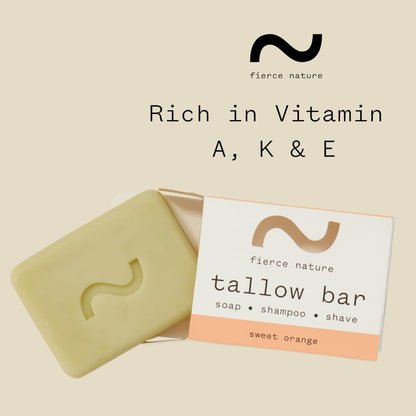 Fierce Nature - Pure Organic Tallow Soap (Sweet Orange and Clove) - 80g