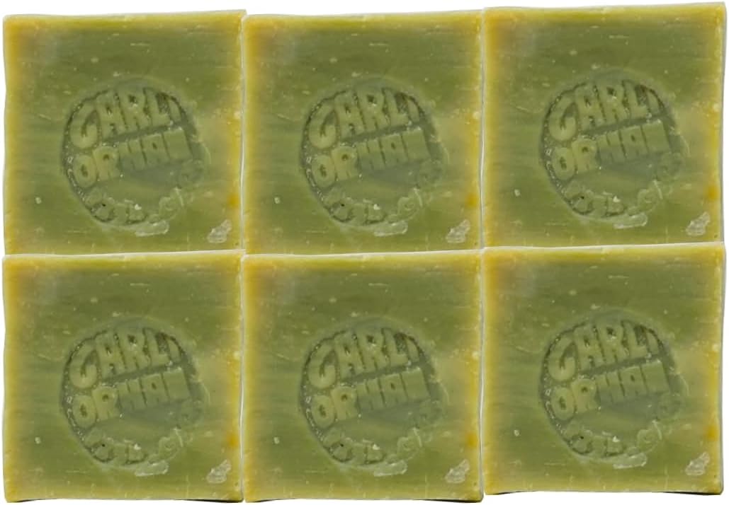Pure Olive Oil Soap 6 Pcs 100% Natural Turkish Bar, Handmade, Cruelty-Free, Vegan, Moisturizing, Gentle on Skin and Hair, Suitable for Sensitive Skin, Eco-Friendly