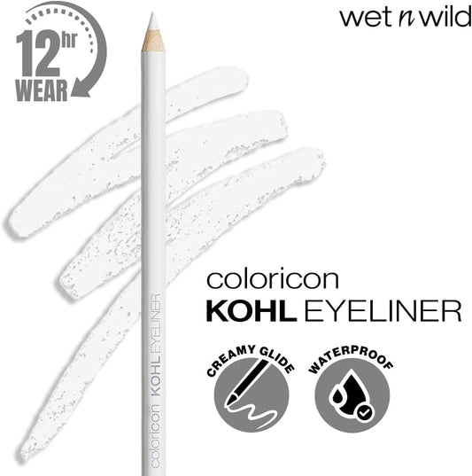 Wet n Wild, Color Icon Kohl Eyeliner Pencil, Eyeliner and Pencil for Eye-Makeup with an Intense and Hyper-pigmented Effect, Soft, Creamy and Easy-to-use Formula, You're Always White!