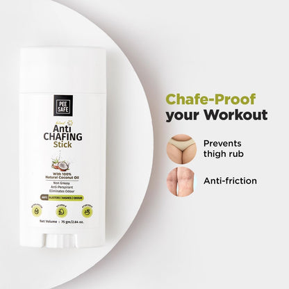 PEESAFE Natural Anti Chafing Stick, Anti Chafe Balm, 75 g (Pack of 1) | Anti Chafing, Anti Blister, Anti Sweat, Anti Rashes, Itching, Chafing Relief