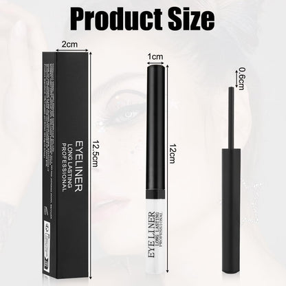 Aomig Matte Felt Tip Pen Eyeliner, Waterproof Liquid Eyeliner Pencil, Long Lasting, Slim Smudgeproof, Suitable for All Eye Shapes Available(1# White)