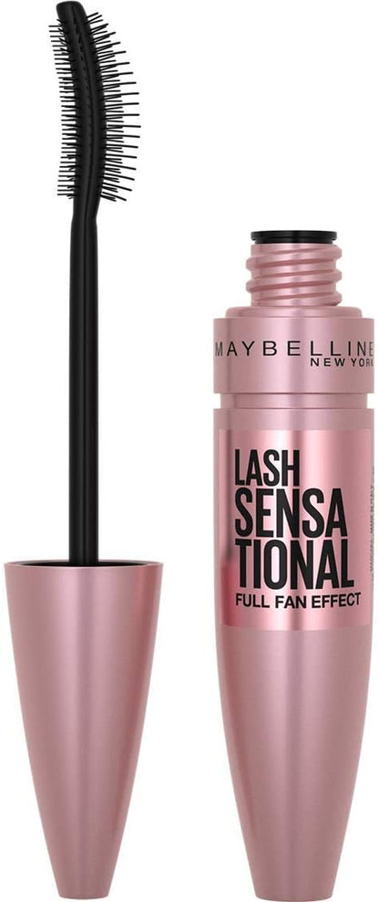 Maybelline Mascara, Lash Sensational Volumizing &amp; Thickening, Eyelash Lengthening, Flake Free Formula, Layer Reveal Brush, Defining Mascara, Maybelline New York, Shade: Very Black