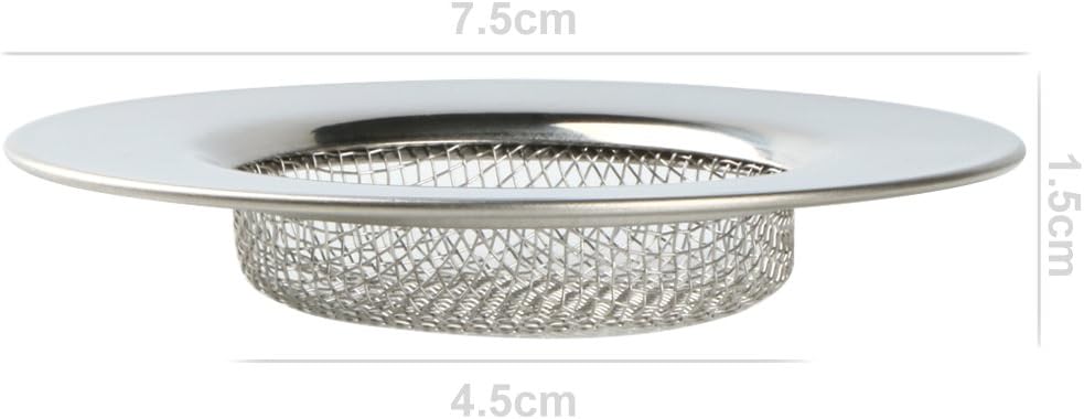 TRIXES Sink Strainer for Shower, Bath &amp; Kitchen - 3" Outer Diameter | Mesh Sink Drain Filter - 7.6cm, Stainless Steel
