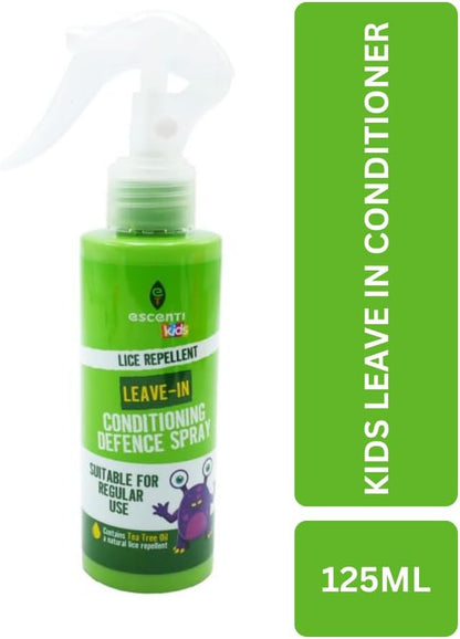 Kids Lice Repellent Leave-In Conditioning Defence Spray with Tea Tree Oil, 125ml, Pack of 6