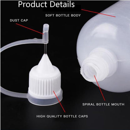 Applicator Bottle,6-Piece 10 ml and 15ml Precision Dispenser Set,Dropper Bottle,Needle Bottlees Applicator,Paint Dropper and Glue Oiler Bottles,for DIY Crafts,Lubrication,Detailed Adhesive Work