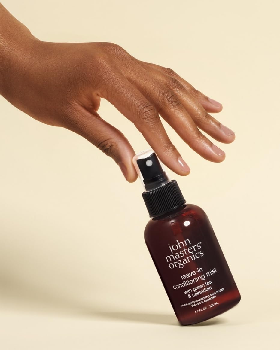 JMO Leave in Conditioning Spray - Leave-in Conditioning Mist with Green Tea &amp; Calendula - 125 Millilitres - Detangler Spray for All Hair Types
