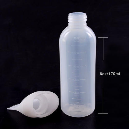 YANTAISIYU 3 Pieces Hair Oil Applicator Bottle Root Comb Hair Dye Brush Applicator Bottle with Graduated 6 Ounce Scale (3 Colors)