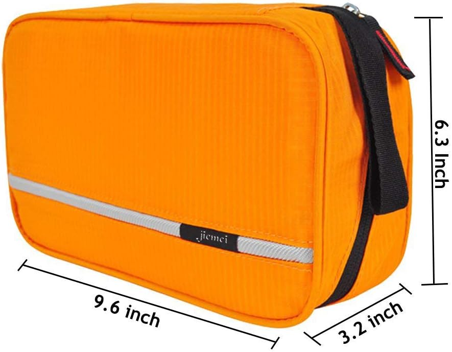 jiemei Hanging Toiletry Bag Waterproof, Travel Wash Bag for Men &amp; Women with 4 Compartments, Foldable Compact Size, Super Durable Fabric