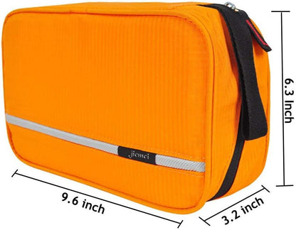 jiemei Hanging Toiletry Bag Waterproof, Travel Wash Bag for Men &amp; Women with 4 Compartments, Foldable Compact Size, Super Durable Fabric