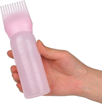 Hair Dye Brush Bottle Hair Root Comb Applicator Bottles Hair Dye Tools Applicator Brush Bottles for Salon (White)