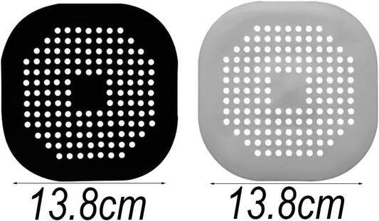 Silicone Drain Protector, 2Pcs Drain Protectors, Sink Filter, Drain Strainers with Sucker, Shower Drain Hair Catcher, Sink Strainer Protector, for Kitchen, Bathroom, Bathtub(Black Grey)