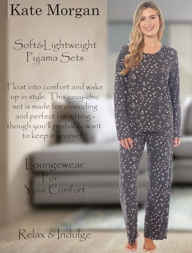 KATE MORGAN Ladies lightweight cosy pyjamas | Womens loungewear sets pjs | Nightwear Sleepwear for women