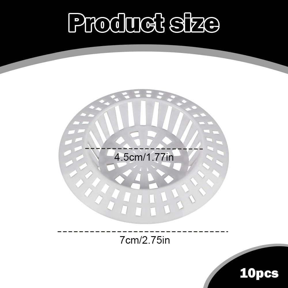 10Pcs Plastic Sink Strainers &amp; Hair Catchers,hair catcher for shower drain, White Bath Plug, Shower Drain Covers for Kitchen &amp; Bathroom