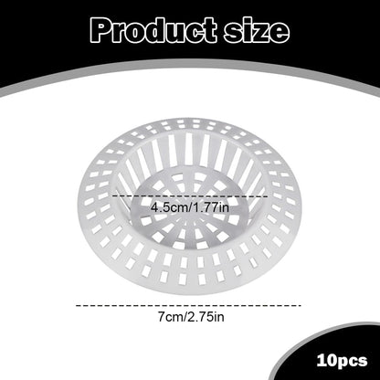 10Pcs Plastic Sink Strainers &amp; Hair Catchers,hair catcher for shower drain, White Bath Plug, Shower Drain Covers for Kitchen &amp; Bathroom