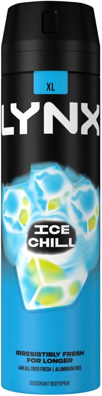 3 Pack of Lynx 48H Fresh Ice Chill with Frozen Mint and Lemon Deodorant Body spray 200ml