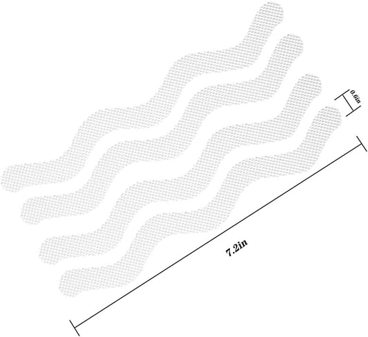 24 Pcs Non Slip Bathtub Stickers, Wave Non Slip Stickers, Shower Stickers, Transparent Self-Adhesive Non-Slip Strips Stickers for Bath Tub, Stairs, Shower Room, Slippery Surfaces