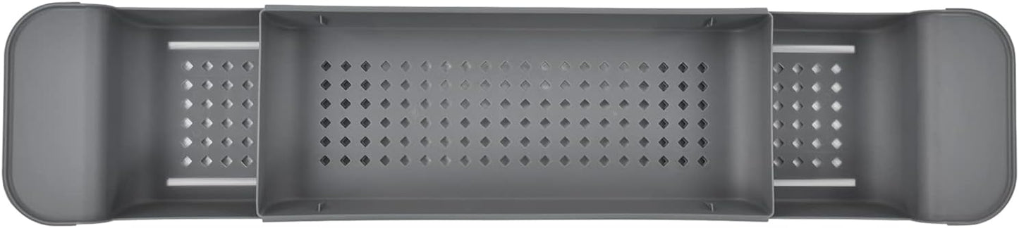 Respicefinem Expandable Bathtub Tray with Nonslip Design Multifunction Rack for Candles Towels Books Phone in Grey ( Pack)