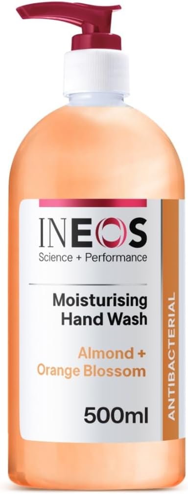 INEOS - Liquid Hand Soap - Moisturising - Handwash with Almond &amp; Orange Blossom - 6 Bottles - 500ml, Packaging May Vary
