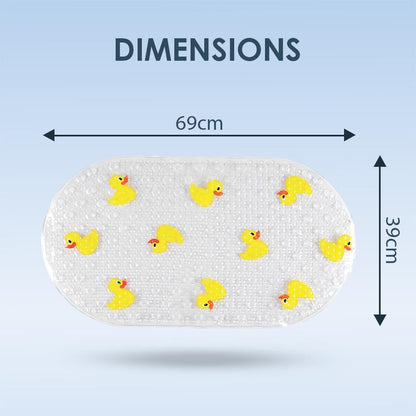 AQUALONA® Premium Child Friendly Ducks Bath Mat - PVC - Comfort Purpose - Shower and Bath. BPA, Latex and Phthalate Free (Ducks)