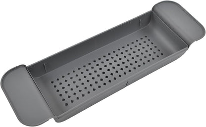 Respicefinem Expandable Bathtub Tray with Nonslip Design Multifunction Rack for Candles Towels Books Phone in Grey ( Pack)