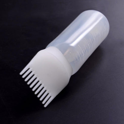 YANTAISIYU 3 Pieces Hair Oil Applicator Bottle Root Comb Hair Dye Brush Applicator Bottle with Graduated 6 Ounce Scale (3 Colors)